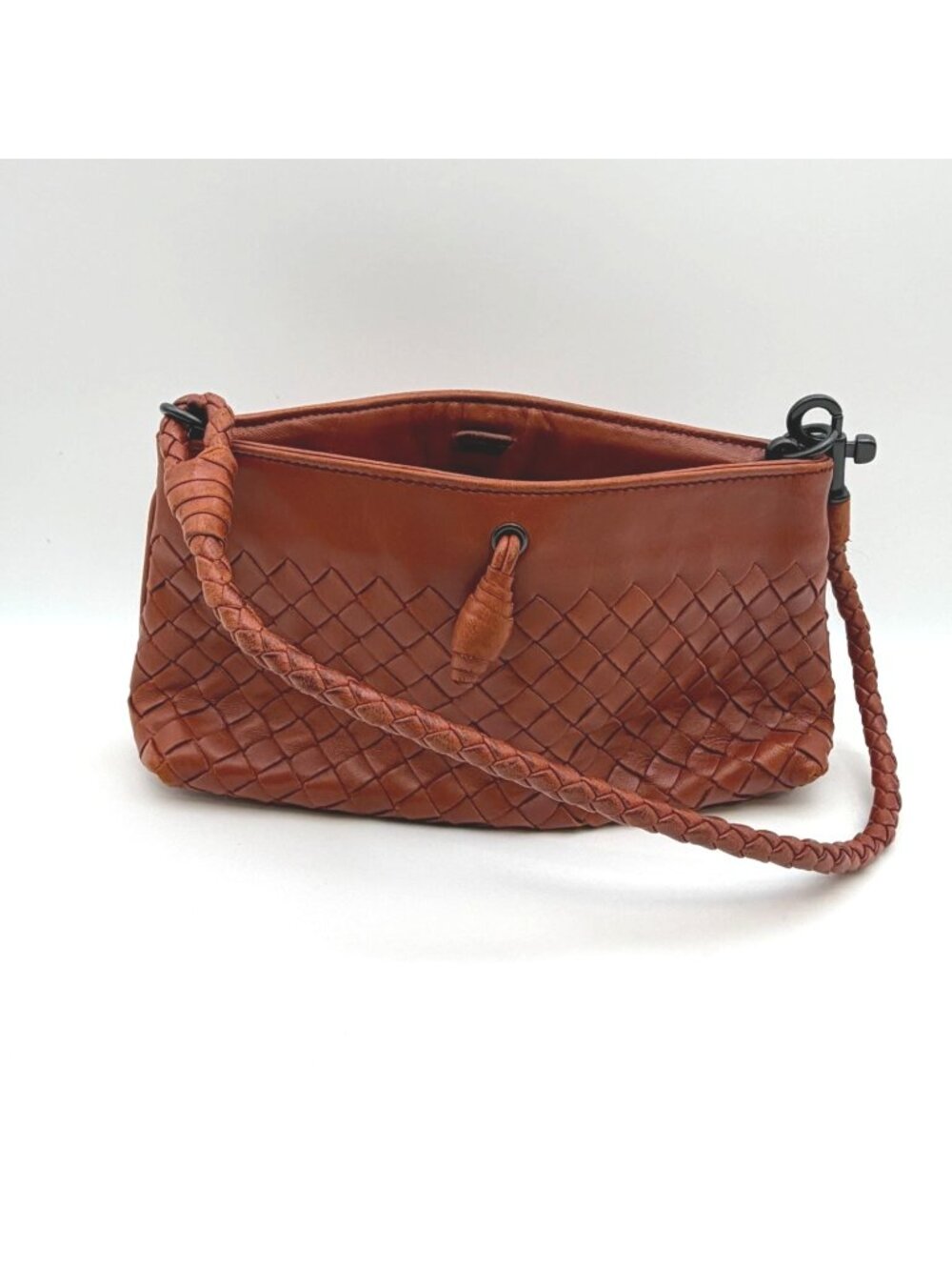 Bottega Veneta Intrecciato Leather Shoulder Bag Brown Braided Strap